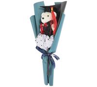 KHBUAB Adorable Plush Graduation Bear Bouquet Gift with Special Texture Feeling and Blue Colour, for Graduation Season Party Decoration and Memorable Grad Banquet with Bear Doll