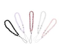 KHBUAB Beaded Phone Charm with Artificial Crystal Crystal Cellphone Lanyard Pendant 5pcs and Polyester Material Portable and Eye-catching Mobile Phone Chain for Stylish Decoration