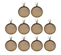 KHBUAB Bezel Craft Shape round Pendant Copper Vintage Tray 10pcs Style DIY Making Resin Photo Jewelry Tray Pendant for Festive and Creative Jewelry Projects