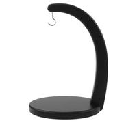 KHBUAB Black Bamboo Fruit Stand with Banana Hanger and Grape Hook, Space-saving Open Style Fruit Holder for Kitchen Countertop, Easy Maintenance Modern Elegant Design