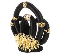 KHBUAB Black Chinese Chignon Wig with Elegant Ancient Chinese Aesthetics, Lightweight Comfort, and Integrated Structure Hair Bun Accessory for Stage Performances and Weddings