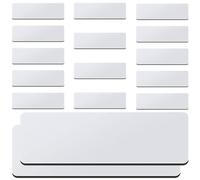 KHBUAB Blank Name Tags Safety Name Badge Pins with Pin Attachment 16pcs for Clothes, Silver Density Board Badges Round Corners, for Schools and Offices for Students