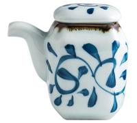 KHBUAB Ceramic Soy Sauce Container Blue Kitchen Sauce Dispenser with Stylish Design, Reusable and Keeps Spice Fresh, for Convenient Vinegar Or Oil Dispensing at Home
