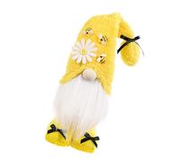 KHBUAB Creative Yellow Bee Gnome Doll Ornament Small Fabric Figurine for Living Space Decoration and Relieving Loneliness, Lovely Collectible Accent and Gathering
