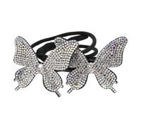 KHBUAB Crystal Butterfly Hair Bun Maker Shaper for Women Lightweight Hair Donut Accessory with Rubber Band and Iron Wire for Daily Dressing and Special Occasions
