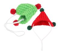 KHBUAB Cute Knitted Triangle Pet Hats with Easy Fit Design 2pcs Soft Yarn Material Stylish Small Animal Accessories for Guinea Pig and Hamster for Photo Sessions and Dress