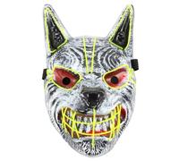 KHBUAB Halloween Horror Wolf Head Mask Plastic Party Accessory LED