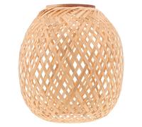 KHBUAB Handwoven Bamboo Lampshade with Rustic Charm and Easy Maintenance, Khaki Pendant Lamp Shade for Dining Room and Intimate Gatherings, Vintage Bamboo Woven Handicraft Lamp