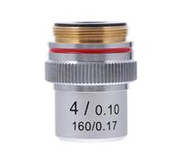KHBUAB High Accuracy 4x Microscope Achromatic Objective Lens with Steel Construction and 18mm Working Distance for Labs Biological Use