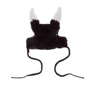 KHBUAB Knitted with Comfortable Fit and Versatile Use Viking Pirate Horn Hat Yarn Material Cute Adorable Look Pet Party Hat for Cats and Dogs for Photo Shoots and Parties