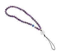 KHBUAB Lightweight and Practical Amethyst Phone Charm Made of Natural Stone and Polyester Suitable for Mobile Phones and Id Cards for Hanging on Wallets Or Bags as A Decorative Mobile