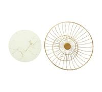 KHBUAB Luxury Small White Glass Fruit Serving Tray with Iron Base, Decorative High Foot Dessert Plate for Home and Living Room Snacks, Party Food Storage and Display