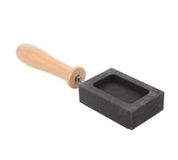 KHBUAB Melting Gold Tool Graphite Ingot Molds for Casting with Handle, Efficient Heat Conductivity, Professional Versatility, Black Metal and Wood Design, for Foundry Work and Jewelry