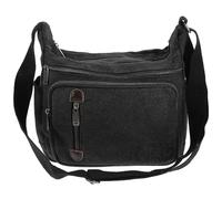 KHBUAB Messenger Bag with Folding Umbrella and Credit Card Storage Canvas Large-capacity Black for Men, Business Shoulder Bag for Travel and Going to Talk about Business
