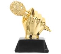 KHBUAB Microphone Trophy Music Award for Singing Competitions, Resin Material Practical and Decorative Features, Creative and Realistic Style for Host Contest and Room Color