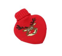 KHBUAB Ml Heart Shaped Hot Water Bottle for Christmas and Valentine's Day with Knitted Wool Cover Rubber Material for Neck and Back Relief, Cute Red Hand Warmer Bag