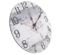 KHBUAB Modern round Wall Clock Quiet Movement, Wall Mounted Digital Bedroom Clock in Wood and Plastic, Stylish Creative Design for Home Or Hotel Use