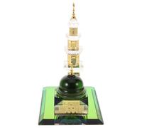 KHBUAB Muslim for Tower Figurine Gilded Kaaba Clock Crystal Display
