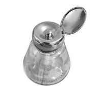 KHBUAB Nail Polish Remover Bottle Pump Dispenser Glass 150ml Empty Press Bottle for Makeup Remover Portable