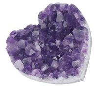KHBUAB Natural Amethyst Crystal Heart Ornament with Chic Delicate Design, Crystal Stone Decoration for Home Décor and Display Spirituality, for Holidays or Natural Backdrop Settings