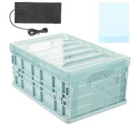 KHBUAB Plastic Parrot Incubator and Cleaning Pad Foldable Brooder Box with USB Connected Heating Pad Reusable Chick Brooder for Young Birds Suitable for Pet and Parrot Incubation