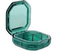 KHBUAB Portable 4-Grid Medicine Organizer Pill Case with Multiple Compartments, Lightweight Ps Material for Daily Use and On-the- Travel