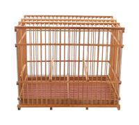 KHBUAB Portable Bamboo Bird Cage for Small Birds and Parakeets, Lightweight with Metal Frame, Intricate Design, Comfortable and Secure Environment for Home Decor and Travel