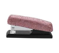KHBUAB Portable Pink Bling Crystal Stapler with Binding Staples, Ergonomic Design and Strong Paper Fastening, for Home Office and Art Studio Use