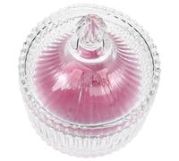 KHBUAB Powder Puff with Soft Plush Polyester Material for Face and Body Extra Large Pink Oversized Application Area, Adorned with Ribbon Bow, Includes Glass Container, for Women Makeup