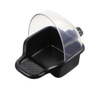 KHBUAB Practical Black Plastic Bird Food Container with Creative Design, Environmental Protection Features, Suitable for Backyard and Outdoor Use as A Parrot Feeder Box