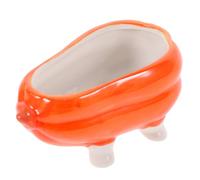 KHBUAB Pumpkin Shaped Hamster Bathroom Ceramic Bath Tub Orange Small Pet Cage Accessory Resting Place for Hedgehog and Dog