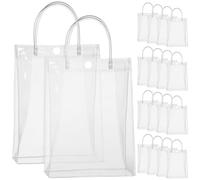 KHBUAB Pvc Gift Bags High Transparency and Tear Resistance with Handles 20pcs Small Reusable Party Treats Bags for Bridal Shower and Gathering Treats
