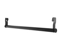 KHBUAB Retractable Black Carbon Steel Clothing Drying Rack with Integrated Storage Shelf, Heavy Duty Closet Rod for Indoor Use and Walk-in Closets, Extendable Hanging Bar for Clothes