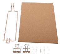 KHBUAB Rose Gold A4 Cork Desktop Board with Stand Small Office Message Pin Board for Photos and Notes Reusable Bulletin Display for Desk Organization