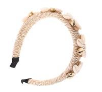 KHBUAB Seashell Headband Plastic and Cloth Material for Women and Lightweight Comfort and Skin-friendly Beige Elegant Minimalist Style Holiday andmal Occasions