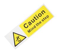 KHBUAB Self-adhesive Mind The Step Security Sign Sticker for Stairs, Highly Visible Yellow Pvc Warning Label Versatile Application for Workplace Safety and Home Use