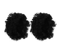 KHBUAB Short Curly Afro Wig 2pcs with Natural Curly Afro Style Synthetic Heat Resistant Hair and Easy Styling for Women and Men for Themed Events and Casual Outings