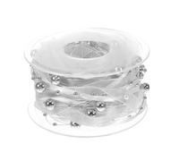 KHBUAB Silver Beads Chain Ribbon 1 Roll Handmade Flower Wrapping Ribbon for Festival Party Decoration Polyester Plastic Material Without Loose Strings or Fraying Ends