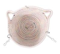 KHBUAB Small Animal Hammock Swing Soft Cotton 3-Layer Hanging Pet Bed with Chew Proof Design for Hamsters Guinea Pigs Rats Suitable for Cage Use 7 Inch Cube