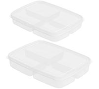 KHBUAB Stackable Storage Containers for Organizing Spices and Vegetables 2pcs with Lid Sturdy Material Box Organizer in Pantry Or Freezer