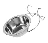 KHBUAB Stainless Steel Bird Feeding Cup for Parrots and Small Animals, Easy to Install Feeder with Wire Hook Rack and Two-part Design, Suitable for Holding A Variety of Foods in Bird
