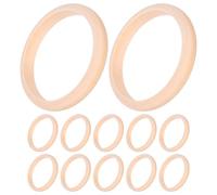 KHBUAB Unfinished Wooden Bracelet Bulk Craft Supply 12pcs for Crafts with Smooth Finish in Beige Wood, for Coloring and Design Projects
