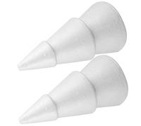 KHBUAB Versatile Crafting Tool White 2pcs 15-35cm Polystyrene Foam Cones Christmas Tree Shape with Mirror Finish for Holiday Decorations and Art Class Projects