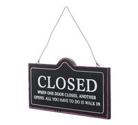 KHBUAB Vintage Double-sided Wooden Door Sign, Multi-function Open Closed Hanging Plaque, Retro Black Store Accessory for Shops and Cafés