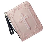 KHBUAB Vintage Pu Leather Bible Tote Bag for Women with Premium Protection and Top Handle Elegant Retro Bible Carrying Case for Church and Religious Events with Spacious Organizer