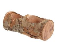 KHBUAB Wooden Chinchilla Bowl Double Compartments for Hamster and Hedgehog Feeding, Smooth Surface, Fully Washable Brown Wood Pet Food Dish for Small Animals