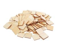KHBUAB Wooden Craft Blocks 100Pcs Square Wood Pieces 30Mm Unfinished Wood Slices and Creative Decoration