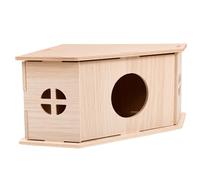 KHBUAB Wooden Hamster Houses for Gerbil and Rat with Smooth Texture, Beige Triangular Sleep Hideout Providing Comfortable Sleep Environment for Play and Rest