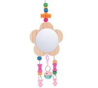 KHBUAB Wooden Hanging Mirror Chicken with Bells for Hens and Chickens Not Easily Broken or Deformed Pet Mirror Random Color