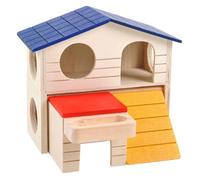 KHBUAB Wooden Small Pet Villa Castle for Hamster and Rat, Unique Castle Style Design for Rest and Eating, Hamster House for Sleep and Home Decor, Suitable for Year-round Use